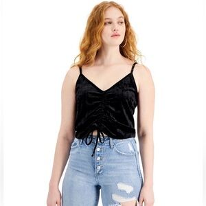 Hippie Rose Juniors' Ruched Tie-Hem Camisole, Brand New with tag